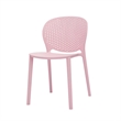 Gyna 14 Inch Kids Side Chair- Round Dotted Backrest- Set of 4- Armless- Pink