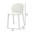Gyna 14 Inch Kids Side Chairs- Set of 4- Round Dotted Backrest- Armless- White