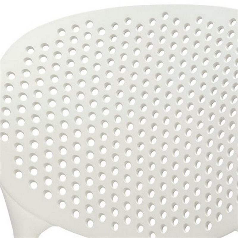 Gyna 14 Inch Kids Side Chairs- Set of 4- Round Dotted Backrest- Armless- White