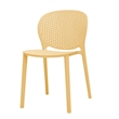 Gyna 14 Inch Kids Side Chair- Round Dotted Backrest- Set of 4- Armless- Yellow