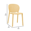 Gyna 14 Inch Kids Side Chair- Round Dotted Backrest- Set of 4- Armless- Yellow