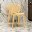 Gyna 14 Inch Kids Side Chair- Round Dotted Backrest- Set of 4- Armless- Yellow