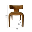 Cid Eve 21 Inch Dining Chair- Curved Wingback- Brown Textured Polyester