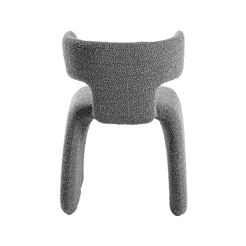 Cid Fiu 22 Inch Dining Chair- Curved Wingback- Gray Textured Polyester