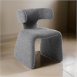 Cid Fiu 22 Inch Dining Chair- Curved Wingback- Gray Textured Polyester