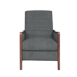 Ryka Push Back Recliner Chair- Birch Wood- Gray Channel Stitching
