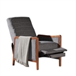 Ryka Push Back Recliner Chair- Birch Wood- Gray Channel Stitching