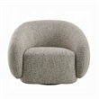 Keanu Swivel Accent Chair- Plush Round Cloudlike Design- Brown Boucle