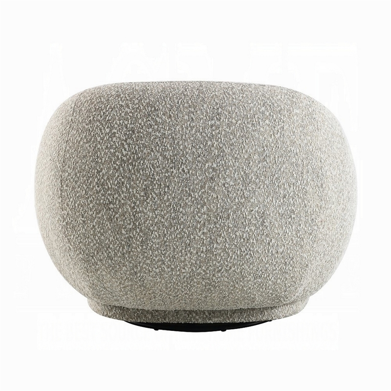 Keanu Swivel Accent Chair- Plush Round Cloudlike Design- Brown Boucle