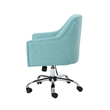 Heza Rolling Swivel Office Chair- Light Blue Fabric- Chrome Metal