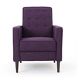 Dupe Manual Reclining Chair- Button Tufted Design- Purple Polyester
