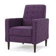 Dupe Manual Reclining Chair- Button Tufted Design- Purple Polyester