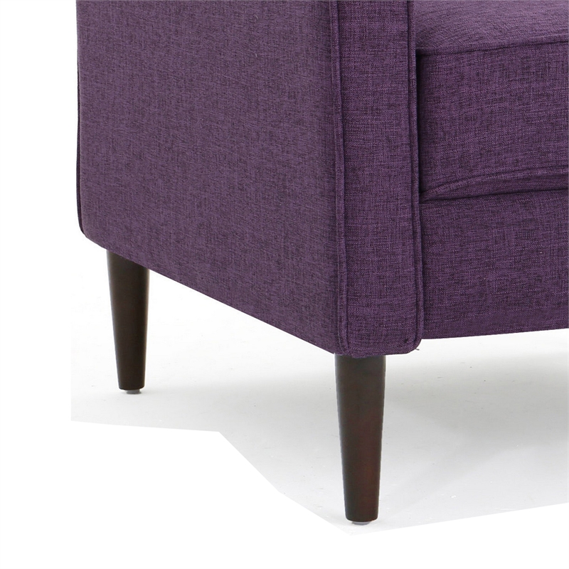 Dupe Manual Reclining Chair- Button Tufted Design- Purple Polyester