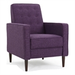 Dupe Manual Reclining Chair- Button Tufted Design- Purple Polyester