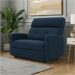Power Recliner Chair- Oversize Wide Seat- Tufted Navy Blue Fabric