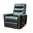 Aki 36 Inch Swivel Manual Recliner Chair- Luxury Plush Black Faux Leather