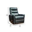 Aki 36 Inch Swivel Manual Recliner Chair- Luxury Plush Black Faux Leather