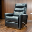 Aki 36 Inch Swivel Manual Recliner Chair- Luxury Plush Black Faux Leather