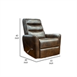 Aki 36 Inch Swivel Manual Recliner Chair- Luxury Plush Brown Faux Leather