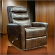 Aki 36 Inch Swivel Manual Recliner Chair- Luxury Plush Brown Faux Leather