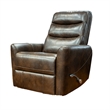 Aki 36 Inch Swivel Manual Recliner Chair- Luxury Plush Brown Faux Leather