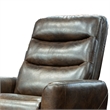 Aki 36 Inch Swivel Manual Recliner Chair- Luxury Plush Brown Faux Leather