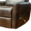 Aki 36 Inch Swivel Manual Recliner Chair- Luxury Plush Brown Faux Leather