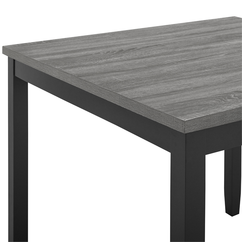 Phy 5pc Counter Table and Chairs Set- Nailheads- Tufted Gray Fabric- Black