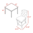Phy 5pc Counter Table and Chairs Set- Nailheads- Tufted Beige- Brown- Black