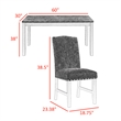 Phy 5pc Dining Table and Chairs Set- Nailheads- Tufted Beige- Brown- Black