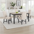 Phy 5pc Dining Table and Chairs Set- Nailheads- Tufted Beige- Brown- Black