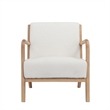 26 Inch Accent Lounge Chair- White Polyester Boucle Seat- Brown- White