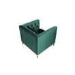Vien 36 Inch Accent Chair- Green Tufted Velvet- Gold Polished Steel Legs