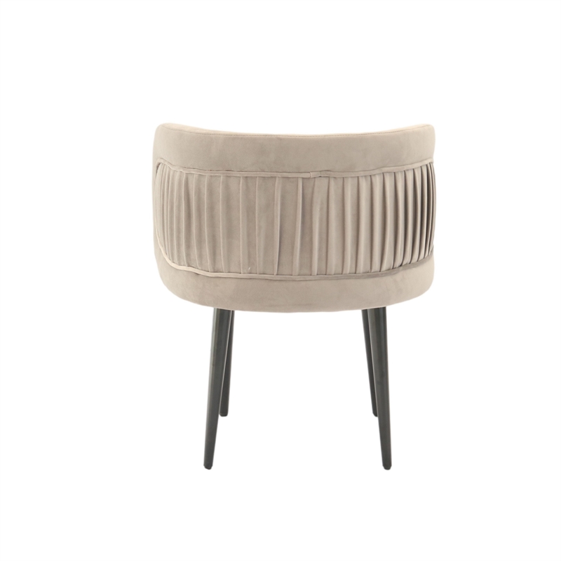 Lala 24 Inch Accent Chair- Modern Cushioned Seat- Curved- Velvet Gray