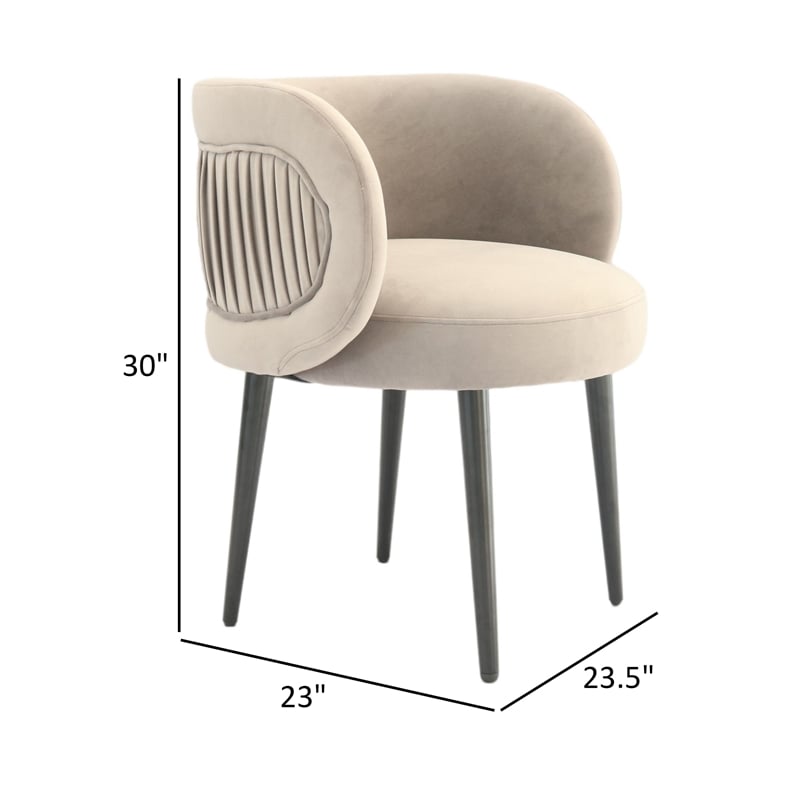 Lala 24 Inch Accent Chair- Modern Cushioned Seat- Curved- Velvet Gray