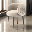Lala 24 Inch Accent Chair- Modern Cushioned Seat- Curved- Velvet Gray