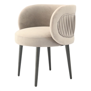 Lala 24 Inch Accent Chair- Modern Cushioned Seat- Curved- Velvet Gray