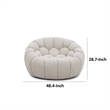 Reno Ola 48 Inch Accent Chair- Tufted Cloud Seat- Beige Fabric- Wood Frame