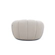 Reno Ola 48 Inch Accent Chair- Tufted Cloud Seat- Beige Fabric- Wood Frame
