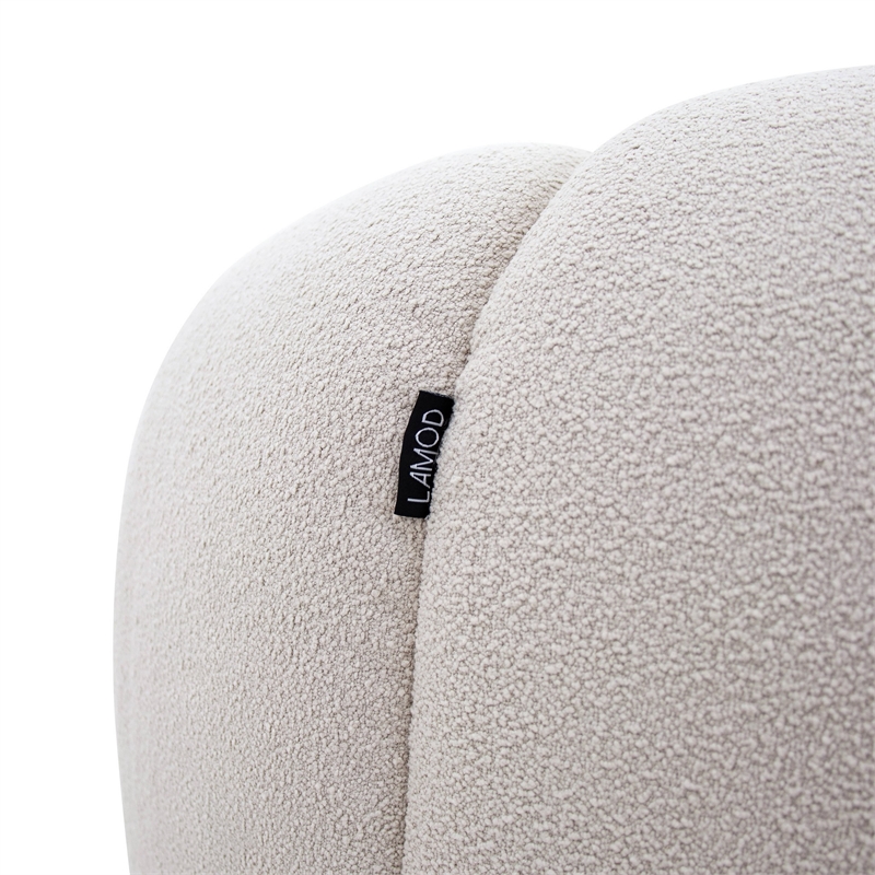 Reno Ola 48 Inch Accent Chair- Tufted Cloud Seat- Beige Fabric- Wood Frame