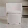 Reno Nori 26 Inch- Swivel Dining Chair- Off White Fabric- Wingback- Wood