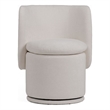 Reno Nori 26 Inch- Swivel Dining Chair- Off White Fabric- Wingback- Wood