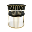 Moha 24 Inch Dining Chair- Round Cantilever Base- Black Velvet- Gold Finish