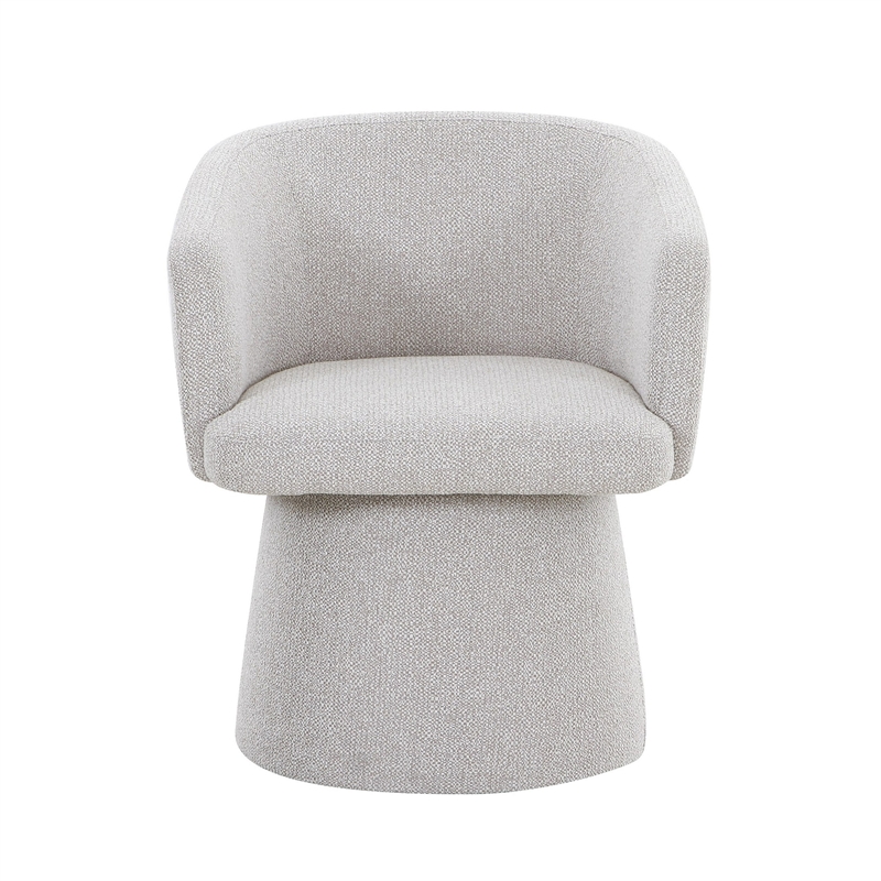 24 Inch Accent Dining Chair- Cushioned Seat and Windsor Back- Gray Linen