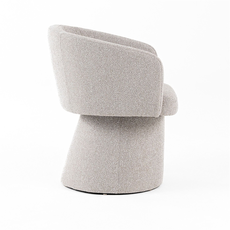24 Inch Accent Dining Chair- Cushioned Seat and Windsor Back- Gray Linen