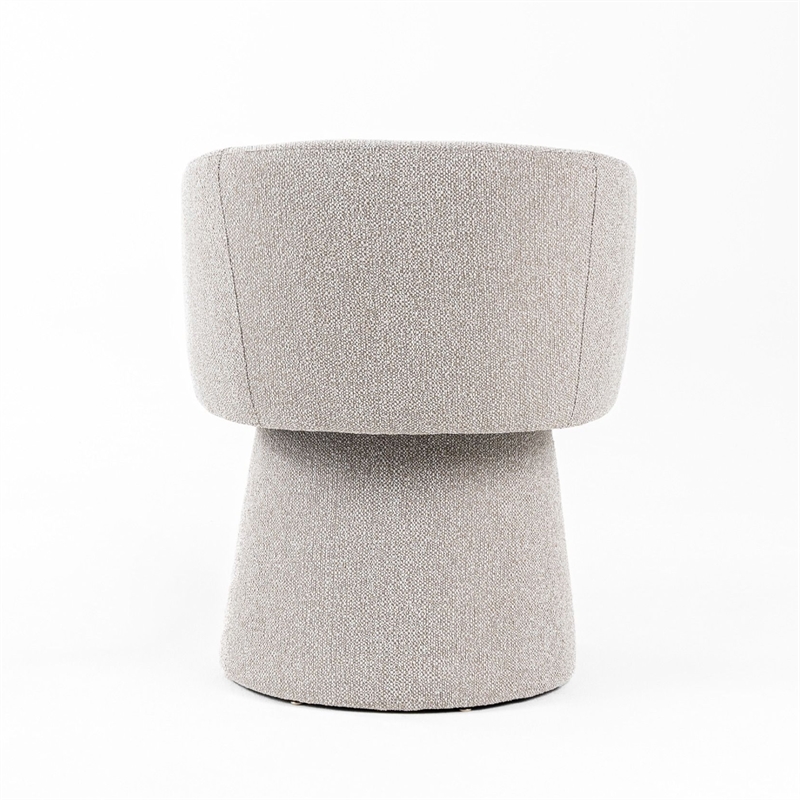 24 Inch Accent Dining Chair- Cushioned Seat and Windsor Back- Gray Linen