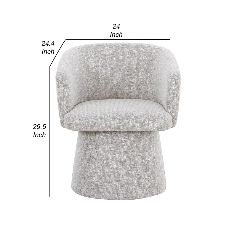 24 Inch Accent Dining Chair- Cushioned Seat and Windsor Back- Gray Linen