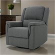 Zune Manual Glider Recliner Chair- Swivel Ergonomic Design- Charcoal Gray