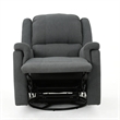Zune Manual Glider Recliner Chair- Swivel Ergonomic Design- Charcoal Gray