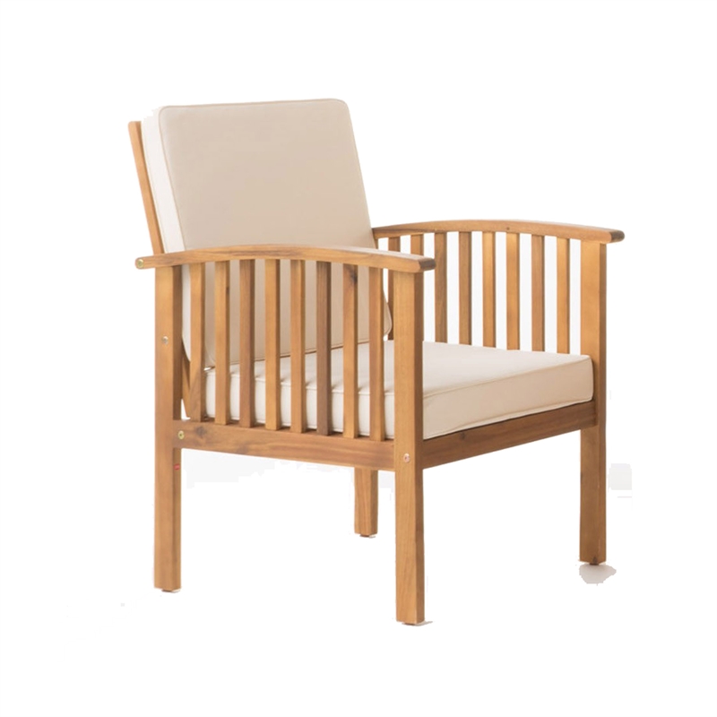 Sayan 4pc Outdoor Coffee Table Set- Loveseat- 2 Chairs- Beige- Brown